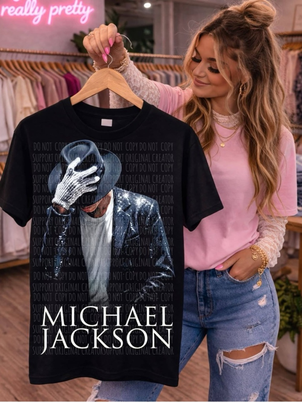 Black Graphic Michael Jackson Tribute T-Shirt XS-3X